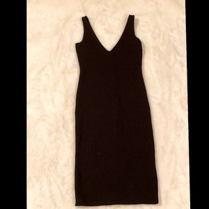 LBD! Simple black knee length dress (S)